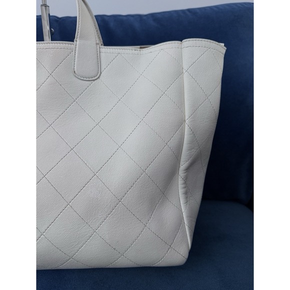 CHANEL Caviar Stitched Large Shopping ToteWhite Cream‎ - Picture 12 of 17